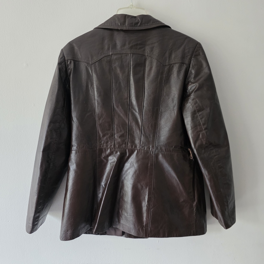 Burgandy / Oxblood Genuine Leather Jacket With Warm Lining M / L - Picture 3 of 10